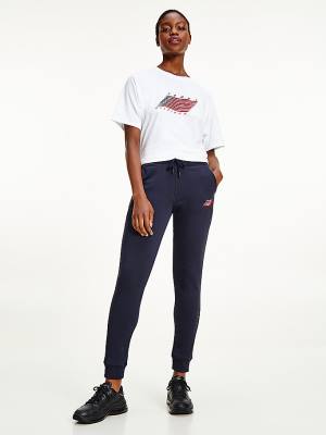 Blue Tommy Hilfiger Sport Organic Cotton Joggers Women's Pants | TH038VJR