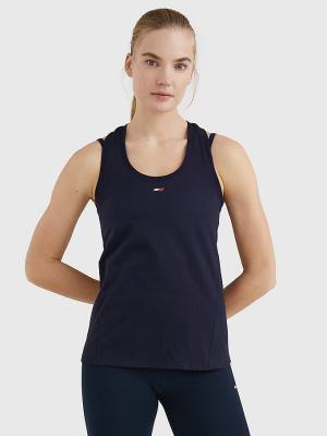 Blue Tommy Hilfiger Sport Organic Cotton Tank Top Women's T Shirts | TH147SAU