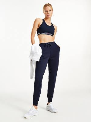 Blue Tommy Hilfiger Sport Signature Tape Regular Fit Joggers Women's Pants | TH087CUO