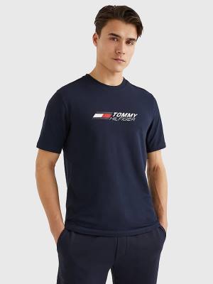 Blue Tommy Hilfiger Sport TH Cool Essential Men's T Shirts | TH981CTG