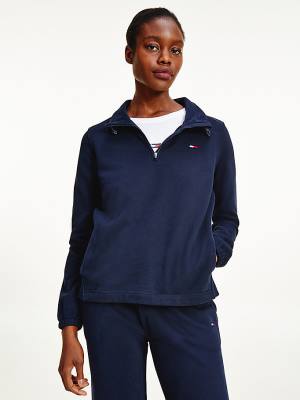 Blue Tommy Hilfiger Sport TH Cool Half-Zip Women's Sweatshirts | TH205HNW