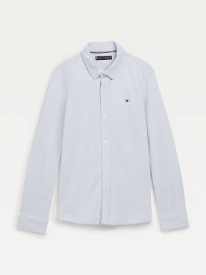 Blue Tommy Hilfiger Stretch Organic Cotton Pique Boys' Shirts | TH312FPO