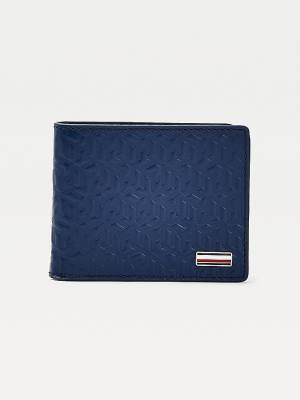 Blue Tommy Hilfiger TH Business Monogram Small Card Men's Wallets | TH062UVB