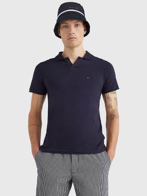 Blue Tommy Hilfiger TH Flex Slim Fit Men's Polo Shirts | TH243MQX