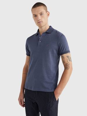 Blue Tommy Hilfiger TH Flex Slim Fit Men's Polo Shirts | TH674HIX