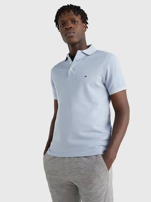 Blue Tommy Hilfiger TH Flex Slim Fit Men's Polo Shirts | TH932COZ