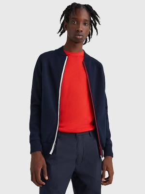 Blue Tommy Hilfiger TH Flex Zip-Thru Cardigan Men's Sweaters | TH019EKX