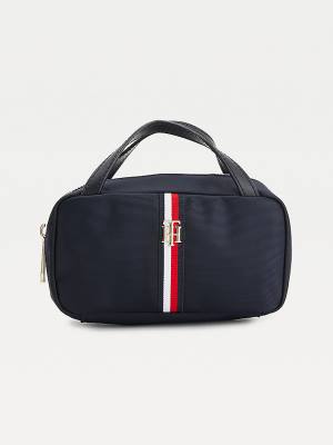 Blue Tommy Hilfiger TH Interlock Makeup Case Women's Bags | TH130NPC