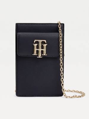 Blue Tommy Hilfiger TH Lock Party Phone Women's Wallets | TH389ZLY