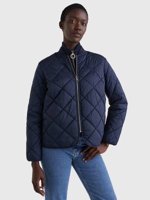 Blue Tommy Hilfiger TH Protect Quilted Bomber Women's Jackets | TH251KPU