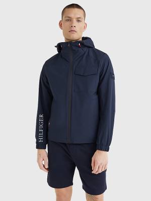 Blue Tommy Hilfiger TH Tech Warm Hooded Men's Jackets | TH458JTW