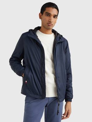 Blue Tommy Hilfiger TH Warm Packable Hooded Men's Jackets | TH175YDT