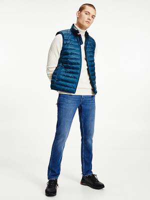 Blue Tommy Hilfiger TH Warm Packable Padded Gilet Men's Coats | TH947WVA