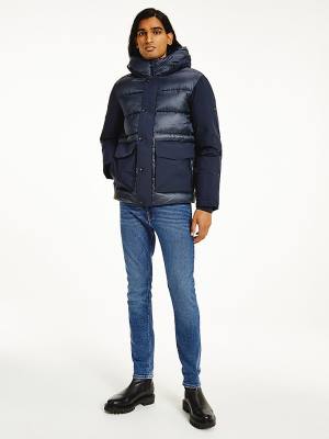 Blue Tommy Hilfiger TH Warm Tech Filled Puffer Men's Jackets | TH742CSD