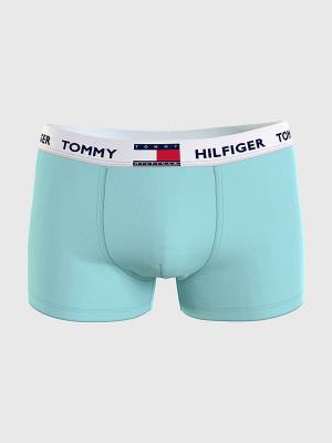 Blue Tommy Hilfiger Tommy 85 Stretch Cotton Logo Trunks Men's Underwear | TH149FEW