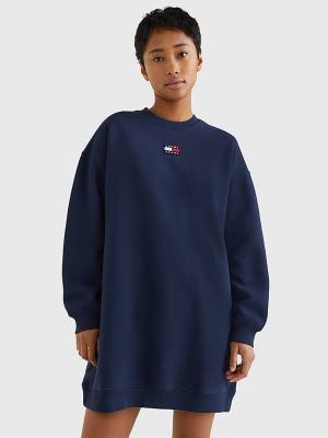 Blue Tommy Hilfiger Tommy Badge Sweater Women's Dress | TH781ZQP