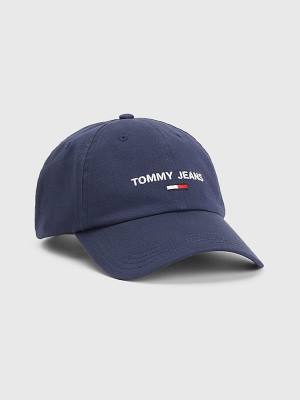 Blue Tommy Hilfiger Tommy Jeans Flag Cap Men's Hats | TH382NDV