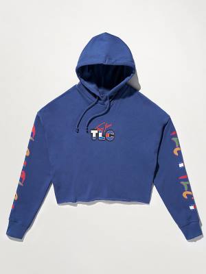 Blue Tommy Hilfiger Tommy Revisited TLC Cropped Women's Hoodie | TH125FQY