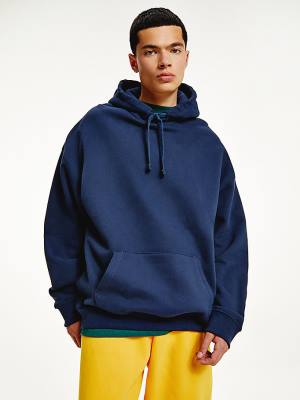 Blue Tommy Hilfiger Tonal Logo Men's Hoodie | TH056MZJ