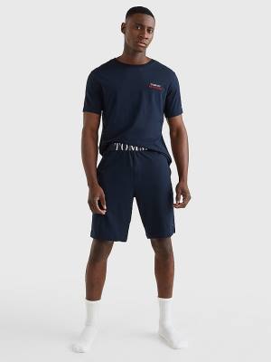 Blue Tommy Hilfiger Ultra Soft Logo Set Men's Pyjamas | TH410LSJ