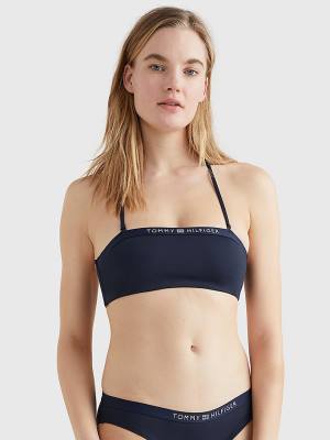 Blue Tommy Hilfiger Underwired Unpadded Bandeau Bikini Top Women's Swimwear | TH193YGM