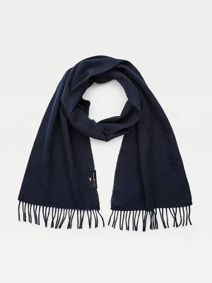 Blue Tommy Hilfiger Uptown Pure Wool Men's Scarves | TH479EUI