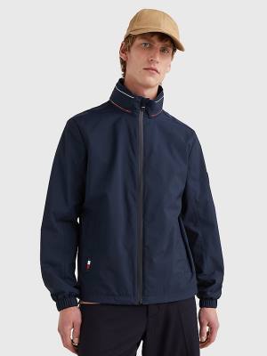 Blue Tommy Hilfiger Water Repellent Stand-Up Collar Men's Jackets | TH541KQB