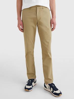 Brown Tommy Hilfiger 1985 Essential Straight Chinos Men's Pants | TH926ZON