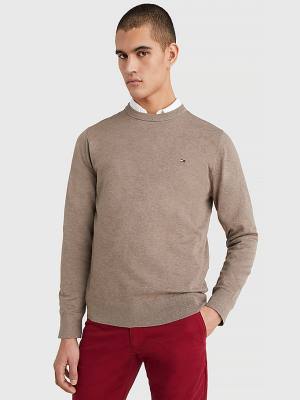 Brown Tommy Hilfiger 1985 Essential TH Flex Sweatshirt Men's Sweaters | TH567XKF