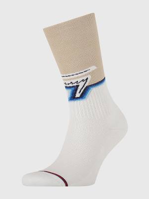 Brown Tommy Hilfiger 1-Pack Gradient Signature Logo Men's Socks | TH021MYO