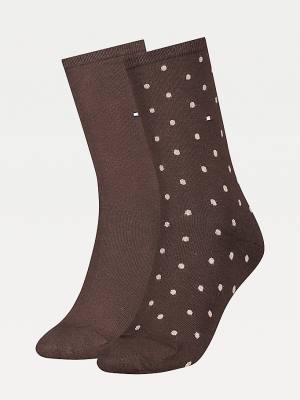 Brown Tommy Hilfiger 2-Pack Dot Women's Socks | TH973IWH