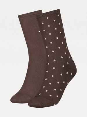 Brown Tommy Hilfiger 2-Pack Polka Dot Women's Socks | TH960HXV