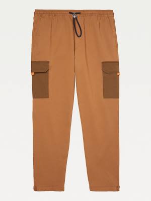 Brown Tommy Hilfiger Adaptive Elasticated Cargo Joggers Men's Pants | TH496HJU