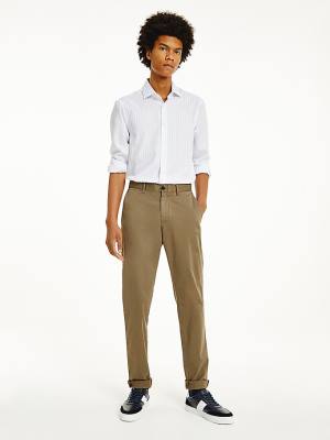 Brown Tommy Hilfiger Bleecker Satin Slim Fit Chinos Men's Pants | TH296UIE