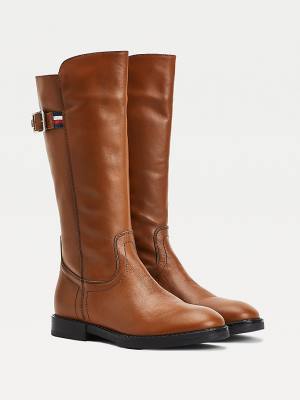 Brown Tommy Hilfiger Calf Leather Girls' Boots | TH970JPY