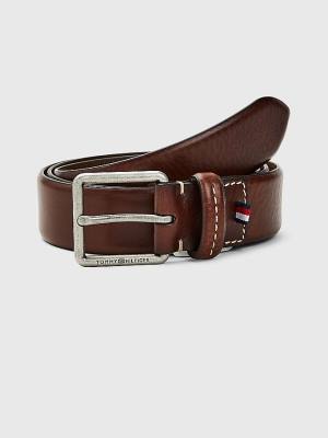 Brown Tommy Hilfiger Casual Leather Essential Men's Belts | TH912VRZ