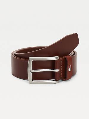 Brown Tommy Hilfiger Denton Leather Men's Belts | TH128EAH