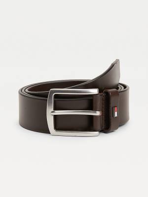 Brown Tommy Hilfiger Denton Organic Leather Men's Belts | TH492BUH