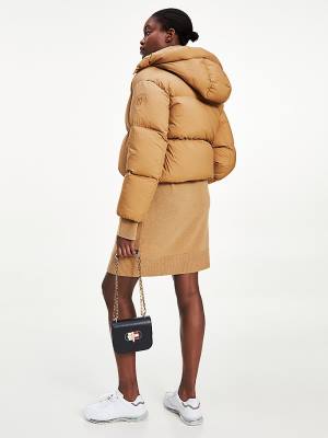 Brown Tommy Hilfiger Down Puffer Women's Jackets | TH195QRC