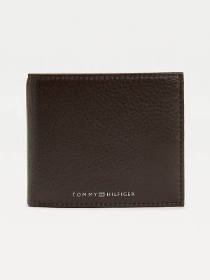 Brown Tommy Hilfiger Downtown Leather Bifold Men's Wallets | TH270OJN