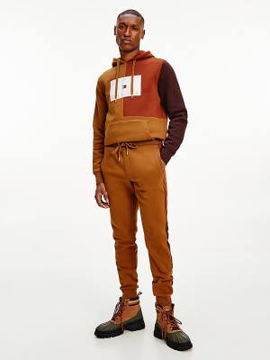 Brown Tommy Hilfiger Icons Colour-Blocked Joggers Men's Pants | TH304UFV