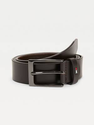 Brown Tommy Hilfiger Layton Adjustable Organic Leather Men's Belts | TH067EMP