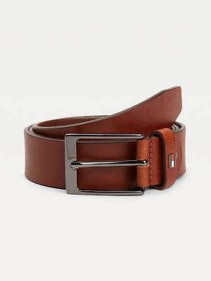 Brown Tommy Hilfiger Layton Adjustable Organic Leather Men's Belts | TH076MLT