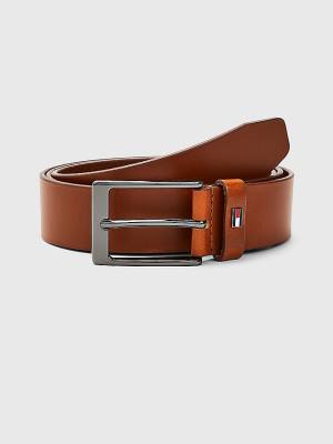 Brown Tommy Hilfiger Layton Leather Flag Men's Belts | TH301OKN