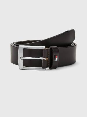 Brown Tommy Hilfiger Leather Flag Men's Belts | TH246XJL