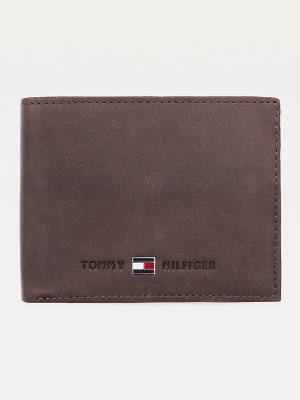 Brown Tommy Hilfiger Leather Flap Men's Wallets | TH278NMD