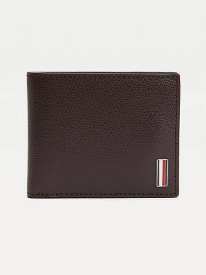 Brown Tommy Hilfiger Leather Small Credit Card Men's Wallets | TH268WZS