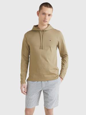 Brown Tommy Hilfiger Lightweight Men's Hoodie | TH641LMO