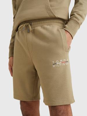 Brown Tommy Hilfiger Logo Sweat Men's Shorts | TH138AFI