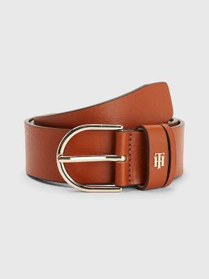 Brown Tommy Hilfiger Monogram Leather Women's Belts | TH713KUZ